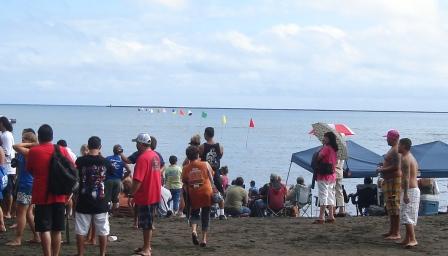 Finish line for Outrigger races in Hilo